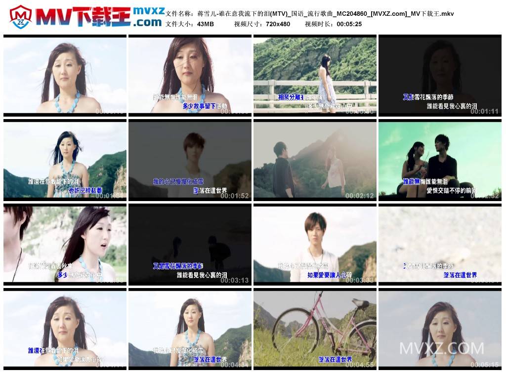 蒋雪儿-谁在意我流下的泪(MTV)_国语_流行歌曲_MC204860